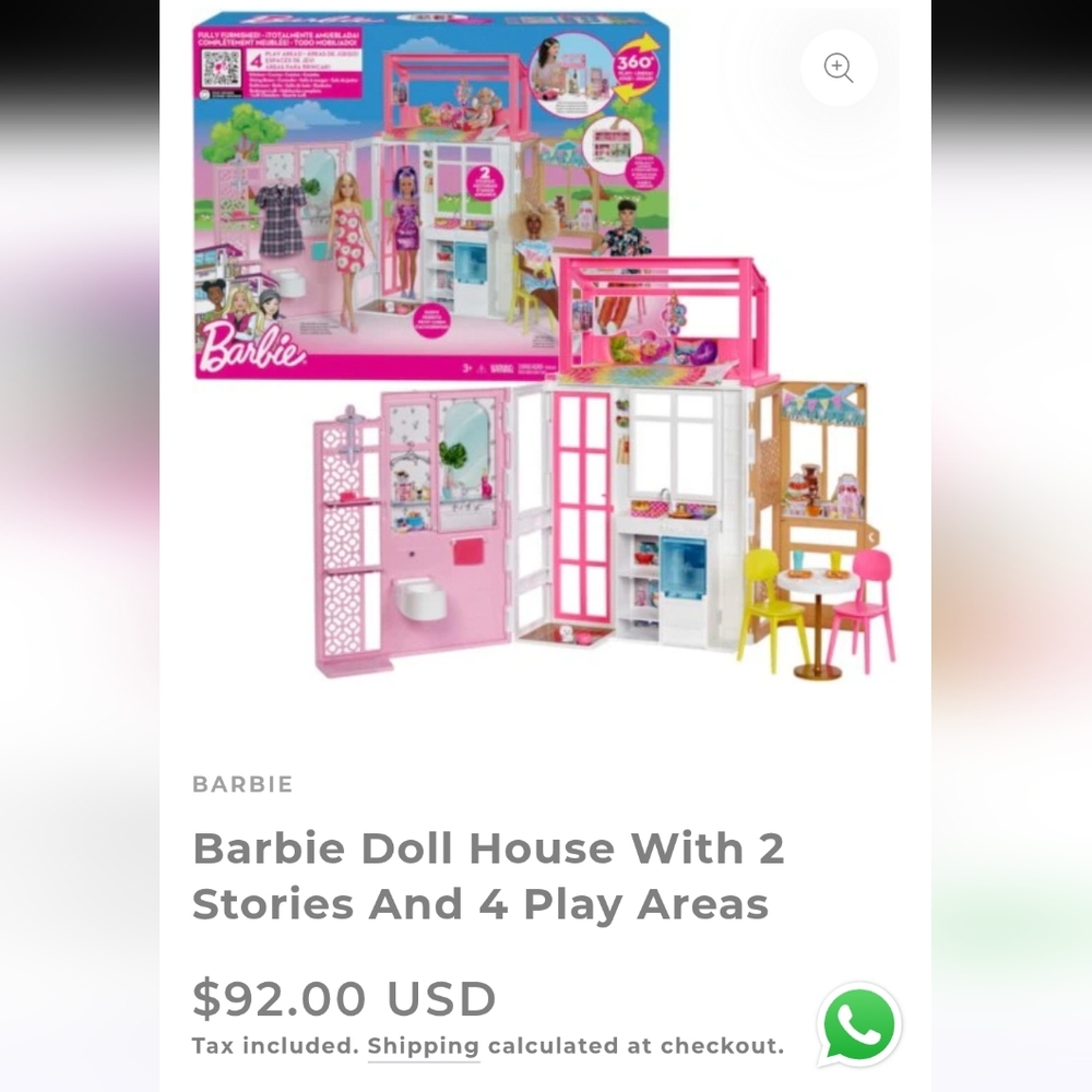 Barbie Dreamhouse Playset with Pink and White Accents